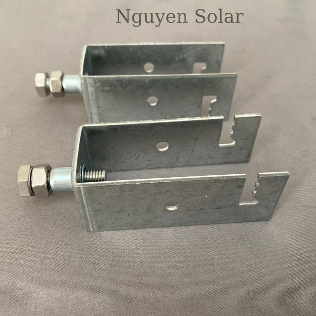 Pát U30x60 Lắp Pin Năng Lượng Mặt Trời_KT 30x60 MM _Thép Mạ Kẽm_Inox 304_ Pát Kẹp Dưới Solar Panel