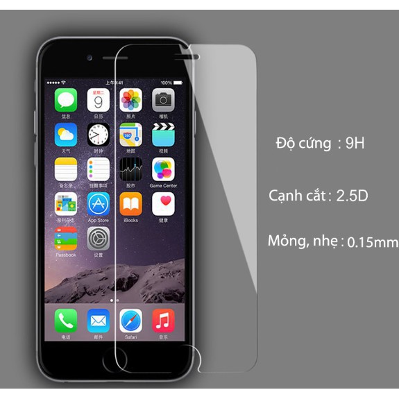 Kính cường lực tất cả các dòng iPhone 2.5D - Tặng kèm khăn lau dán kính