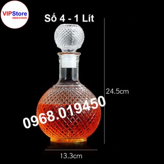 [ RẺ KHÔNG LỐI THOÁT ] Vỏ Bình Thủy Tinh Đựng Rượu 1 Lít, Bình Ngâm Rượu Kim Cương cao Cấp, CTT-04