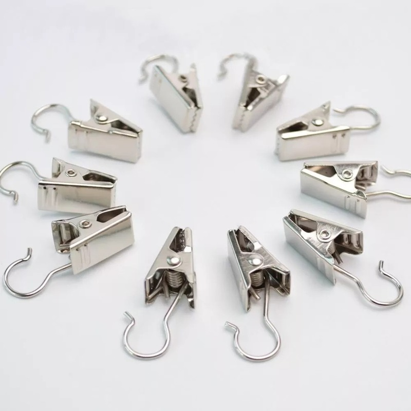 Set 10 kẹp treo rèm cửa bằng thép không gỉ