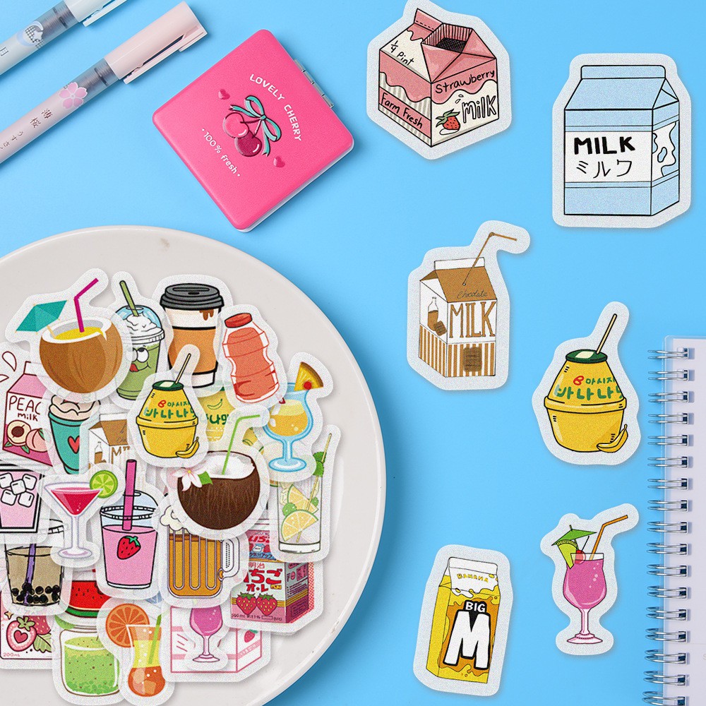 Set 40 Miếng Sticker Trang Trí Sổ, Vở Xinh Xắn MÃ ST2136