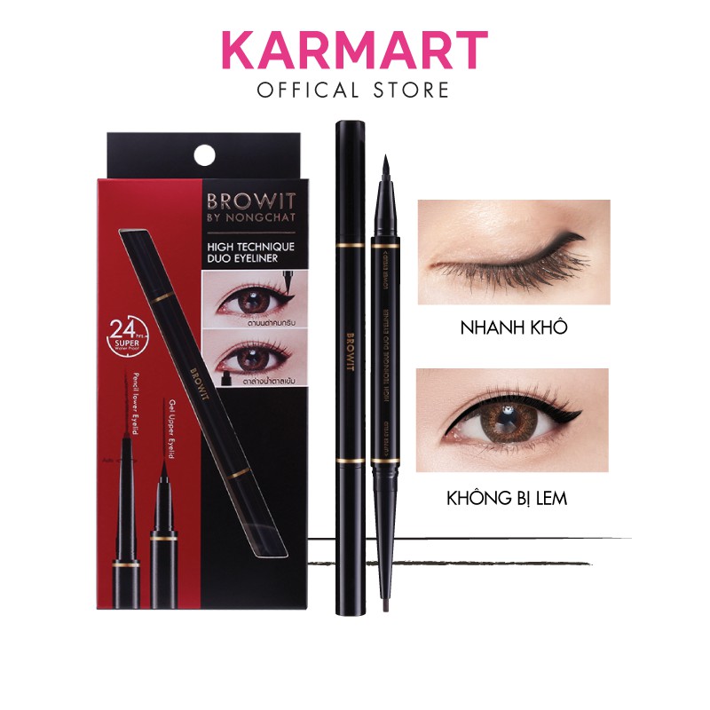 Bút Kẻ Mắt 2 Đầu Sắc Nét và Chống Nước Browit Hightechnique Duo Eyeliner 0.5ml + 0.14g | BigBuy360 - bigbuy360.vn