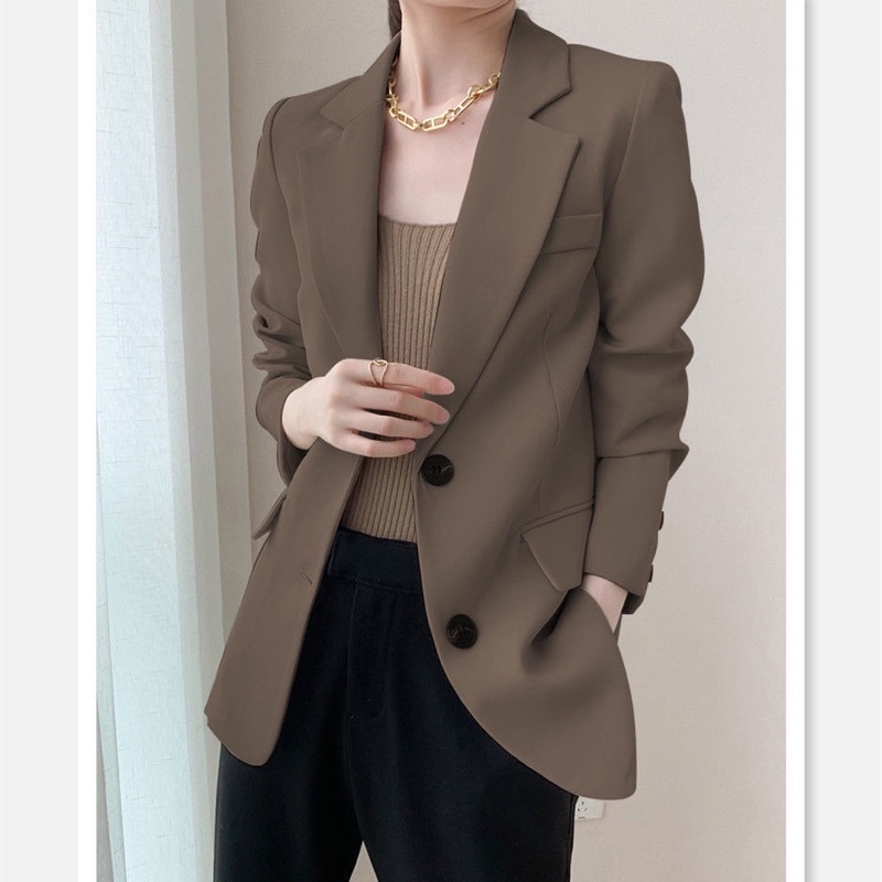 Áo khoác blazer nữ dáng suông kiểu hàn dành cho nữ, áo vest blazer hàng cao cấp mẫu mới chất đẹp mã QD03
