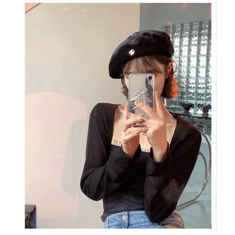 Nón Nồi Beret Duy Nhất Đen Thời Trang