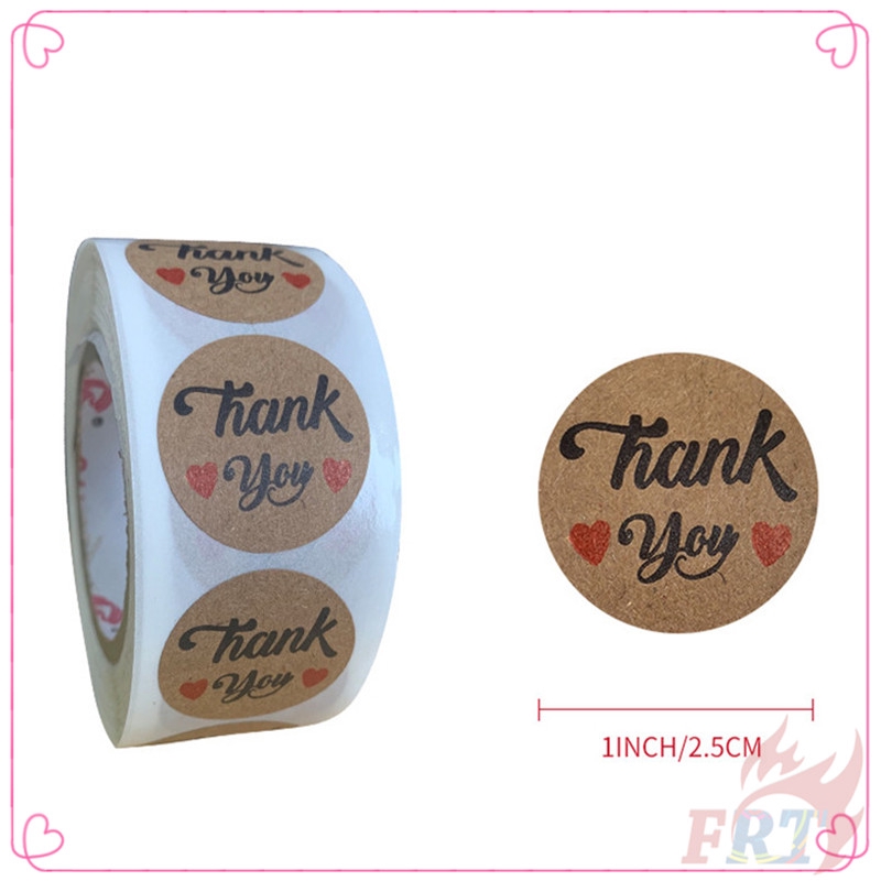 ▶ Nhãn Con Dấu ◀ Cuộn 500 Nhãn Dán Trang Trí Sổ Lưu Niệm In Chữ Thank You Handmade Dòng 03