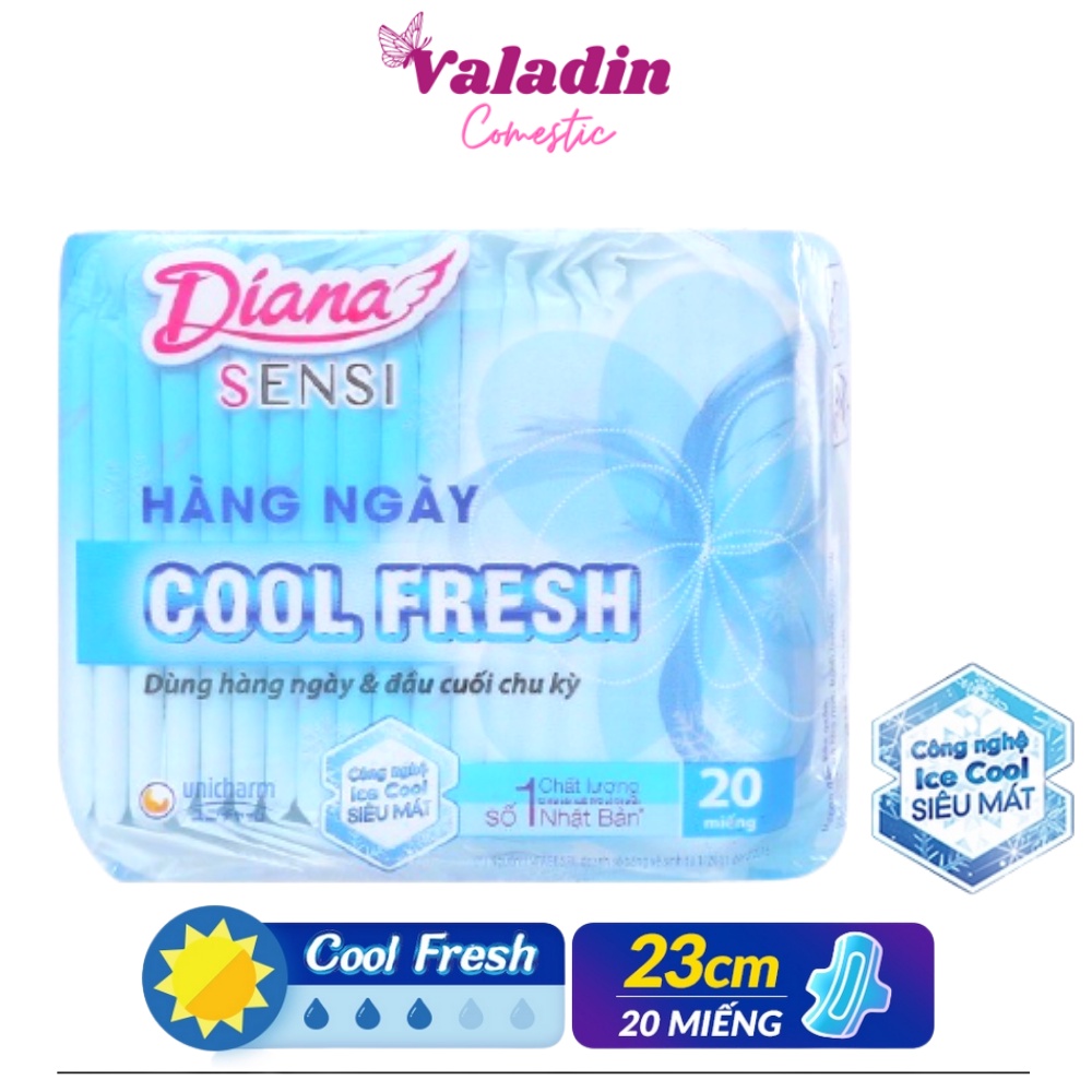 BVS Diana hàng ngày Sensi Cool Fresh (20 Miếng - Xanh Dương) /Băng Sensi Cool