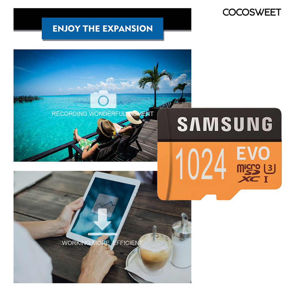 Thẻ Nhớ Micro Sd Kỹ Thuật Số Cocosweet Sam Sung 512gb / 1tb Evo U3 Tf Cho Điện Thoại / Máy Ảnh