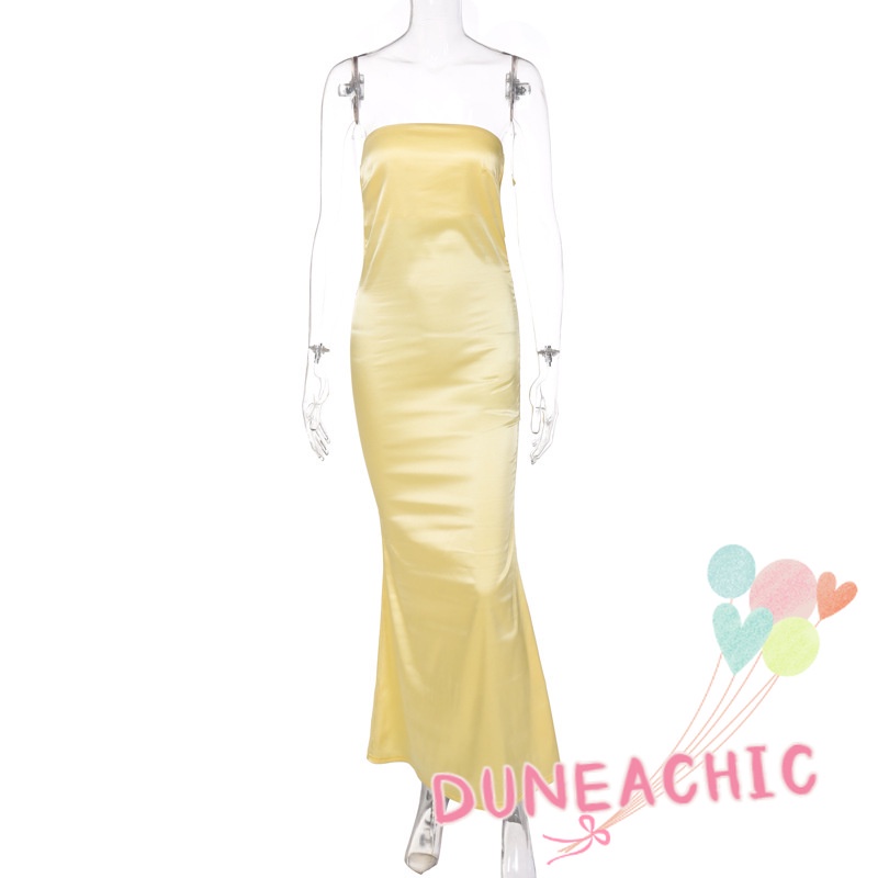 DUNEA Đầm trễ vai hở lưng phong cách quyến rũ cho nữ