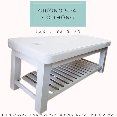 Giường spa chân gỗ bền đẹp giường gỗ spa massage body chân gỗ tự nhiên