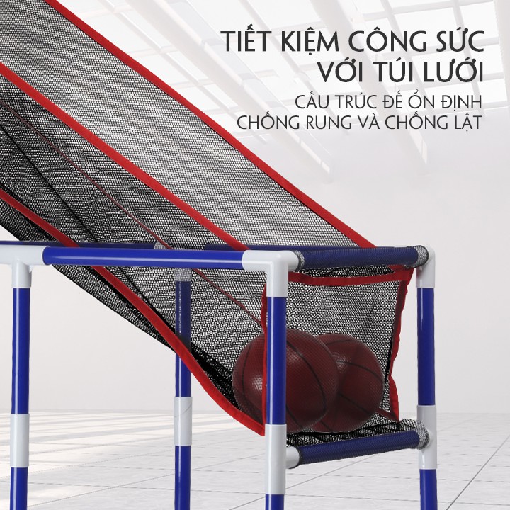 Bộ bóng rổ trong nhà cho trẻ em vận động 47x92x140cm tháo lắp tiện lợi