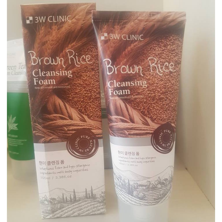 Sữa Rửa Mặt Chiết Xuất Từ Gạo 3W Clinic Brown Rice Foam Cleansing