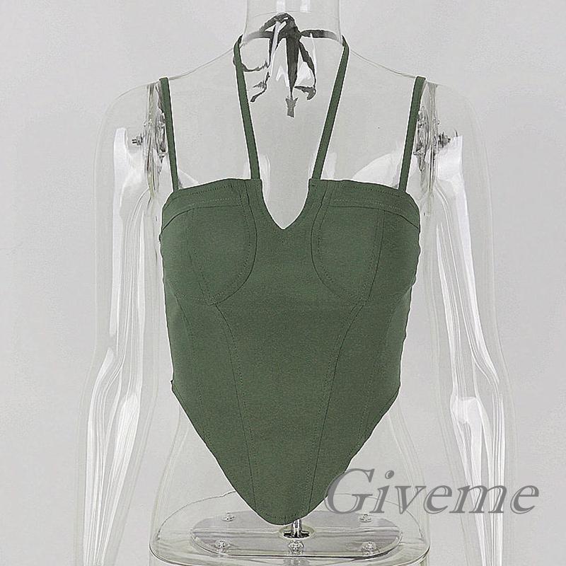 Áo Lửng Hai Dây Màu Trơn Thời Trang Mùa Hè Cho Nữ