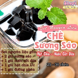 Set Nguyên Liệu Nấu Chè Sương Sáo Hạt Chia Nước Cốt Dừa nấu 30 Chén