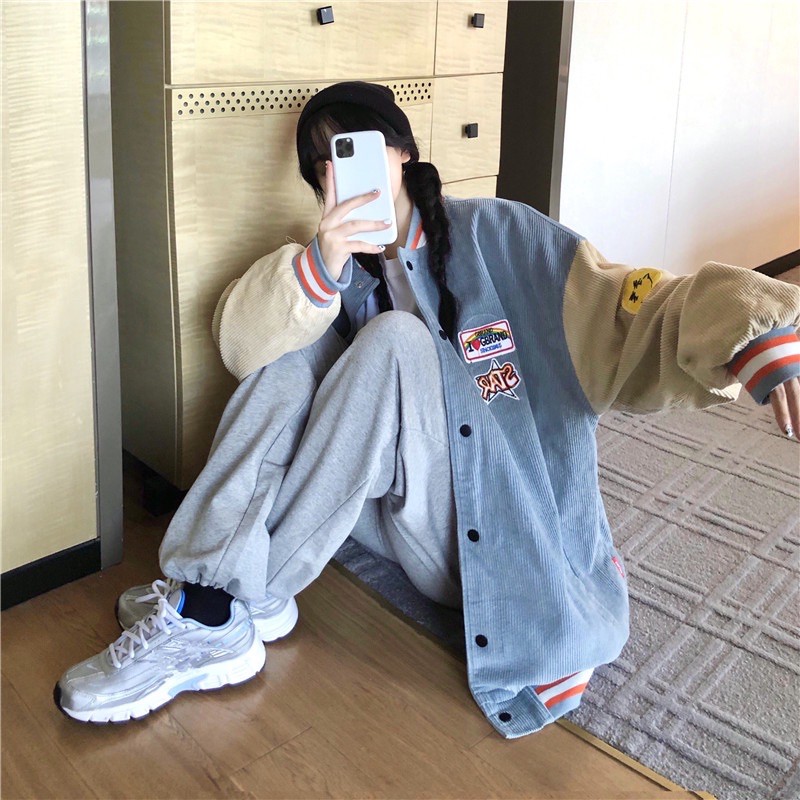 [Mã WASTMAY giảm 15% tối đa 30K đơn 150K] Áo khoác Bomber nhung tăm ullzang | BigBuy360 - bigbuy360.vn