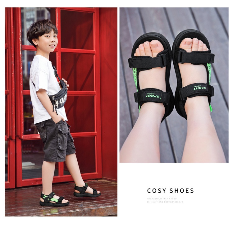 Sandal bé trai dép quai hậu cho bé mũi cao chống trơn chống vấp cho bé [SDT04]