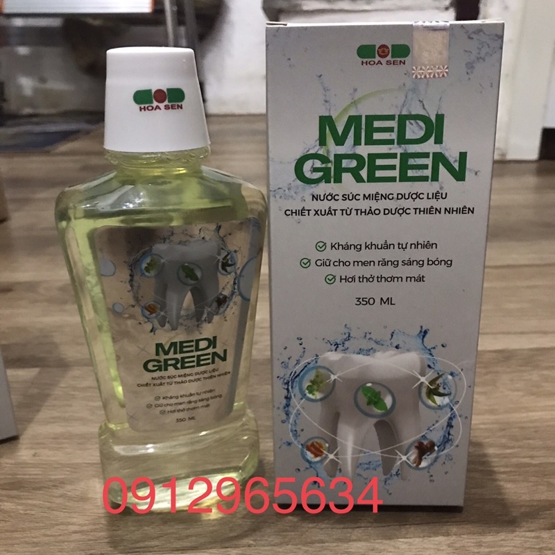 Nước súc miệng thảo dược Medi Green sạch răng hết mảng bám giúp hơi thở thơm tho hiệu quả