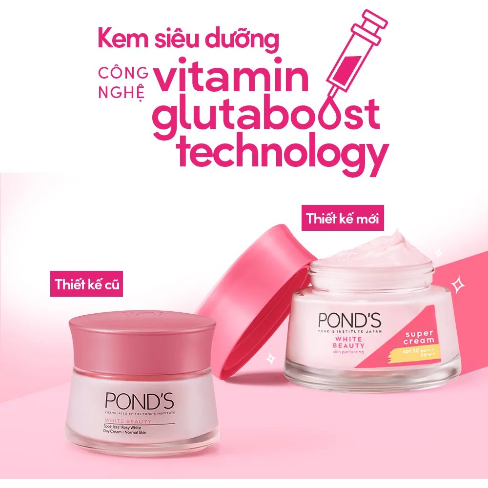 Combo serum dưỡng sáng mờ thâm và kem dưỡng ẩm ngày đêm Pond's White Beauty 30g &amp; (50g x 2)