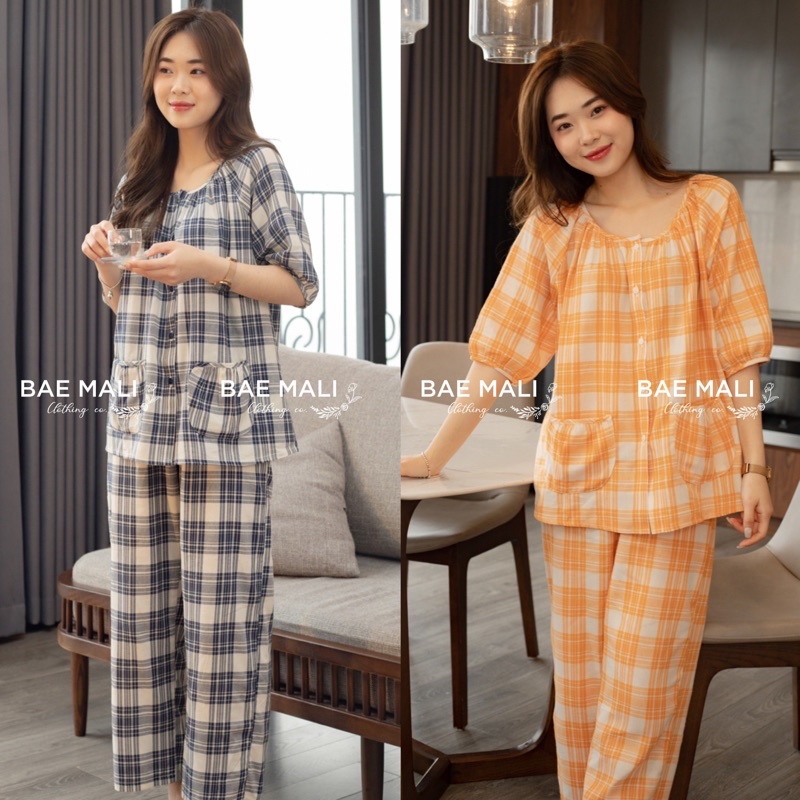 SP000183- Bộ ngủ kẻ thô đũi