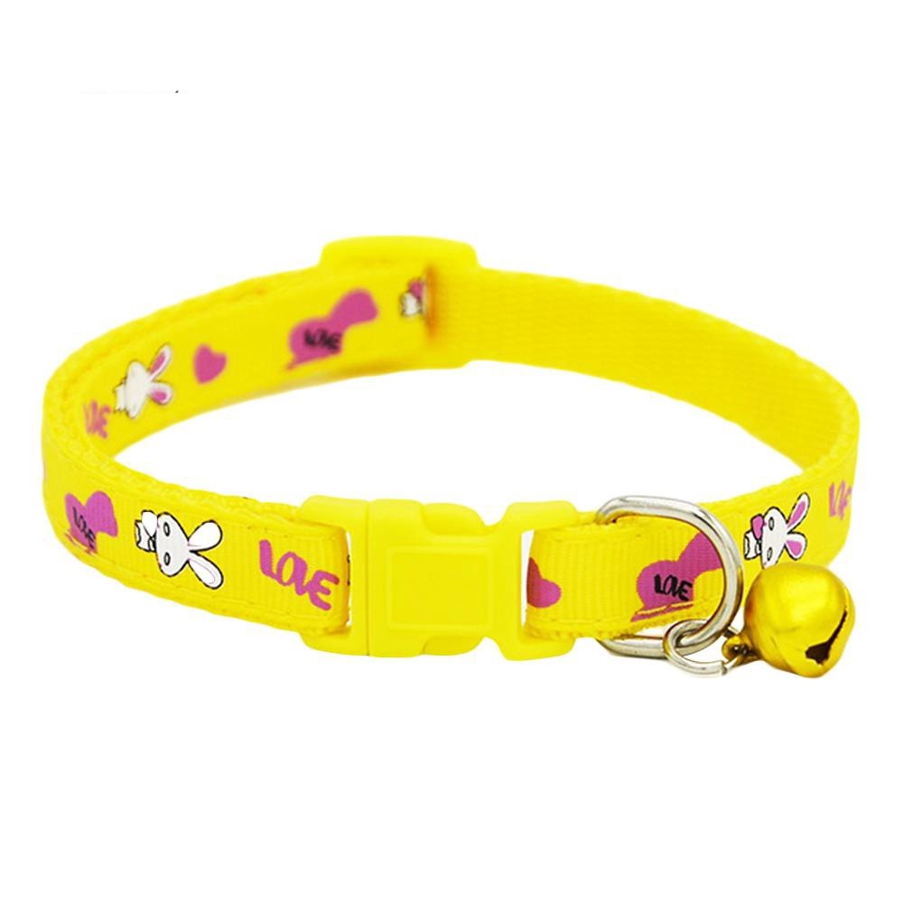 VÒNG CỔ KÈM CHUÔNG CHO CHÓ MÈO PET THÚ CƯNG DƯỚI 5KG In hình thỏ Chất liệu dù Rộng 1cm Có thể điều chỉnh to nhỏ