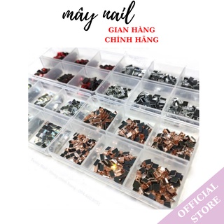 Đá chân bằng nail mix size, đá khối vuông, chữ nhật