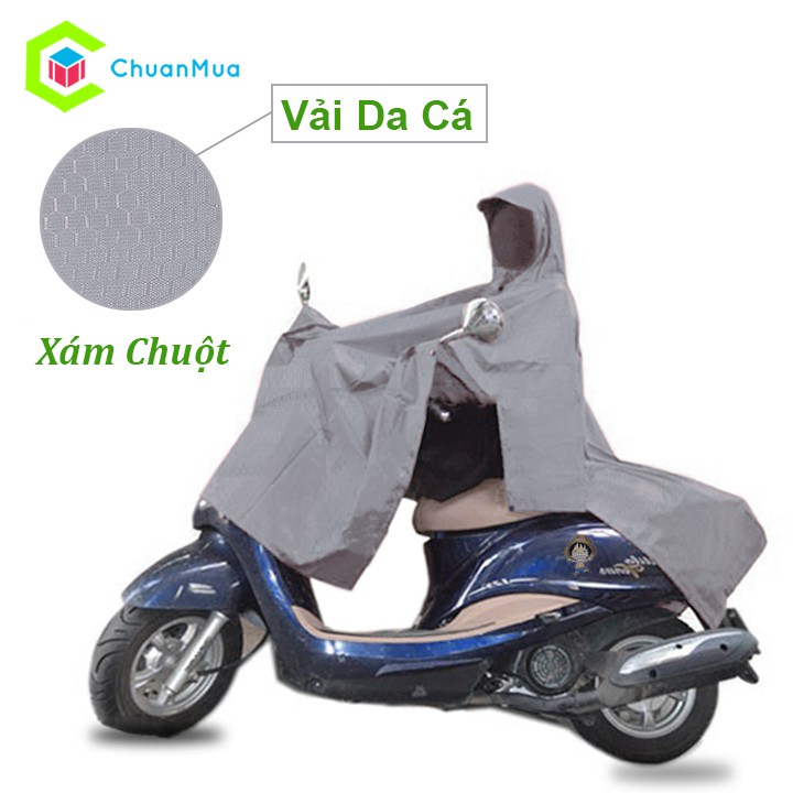 Áo Mưa Cánh Dơi Xẻ Tà Vải Dù Da Cá 1m4 Cao Cấp ( Một Người 1 Đầu, Hàng Xưởng Việt Nam )