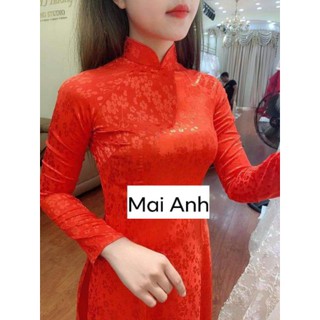 Áo dài cô dâu gấm tơ đẹp ( trắng, đỏ, hồng, vàng)