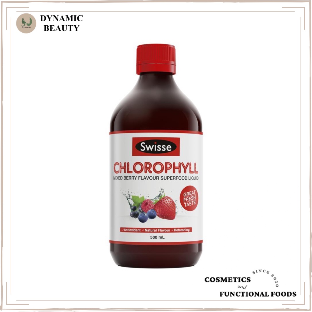 [Hàng chuẩn Úc] Nước diệp lục Swisse chlorophyll vị bạc hà và vị dâu 500ml của Úc