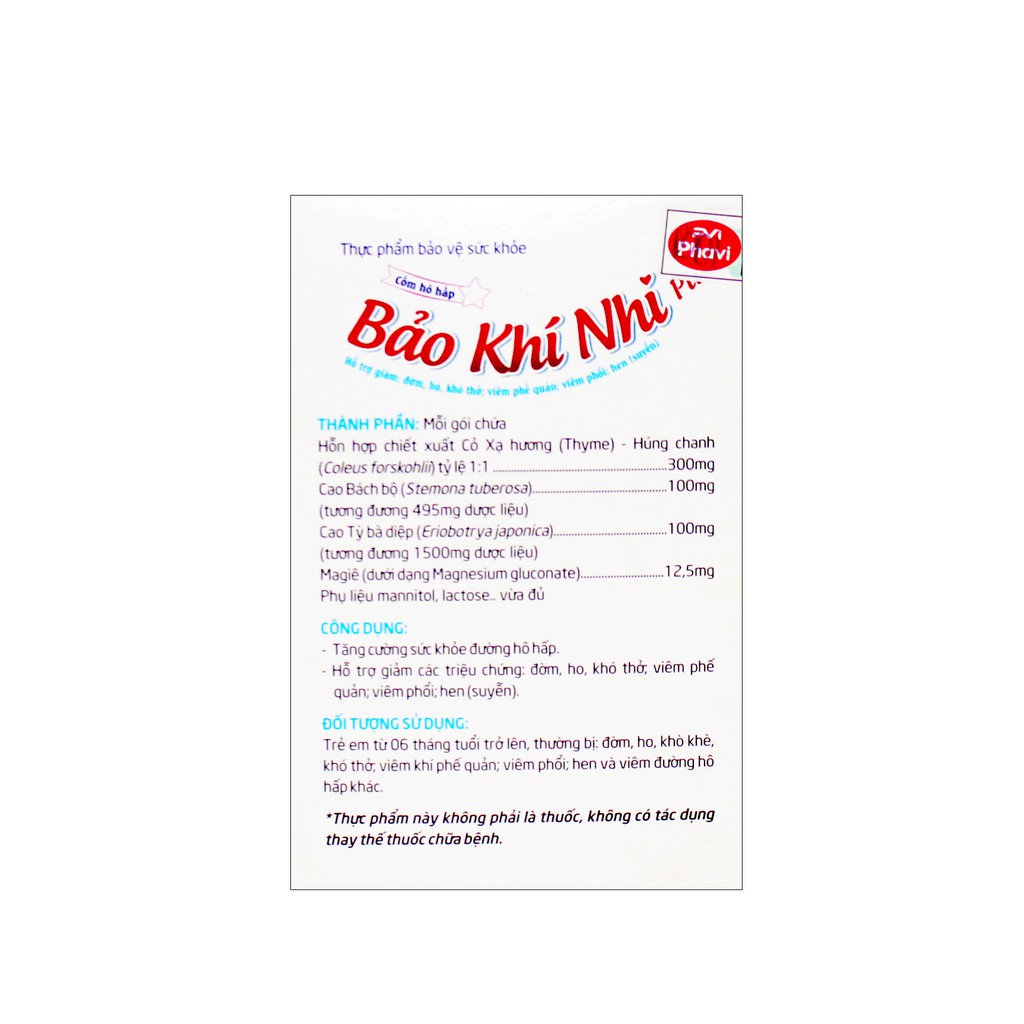 Bảo Khí Nhi Plus - Hộp 14 Gói - Tăng Cường Sức Khỏe Đường Hô Hấp