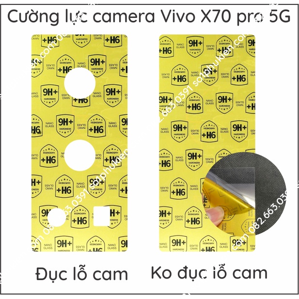 Dán cường lực camera Vivo X70 pro 5G nano, ppf