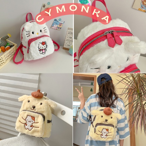 Balo gấu bông lông xù cao cấp-Balo gấu bông kitty