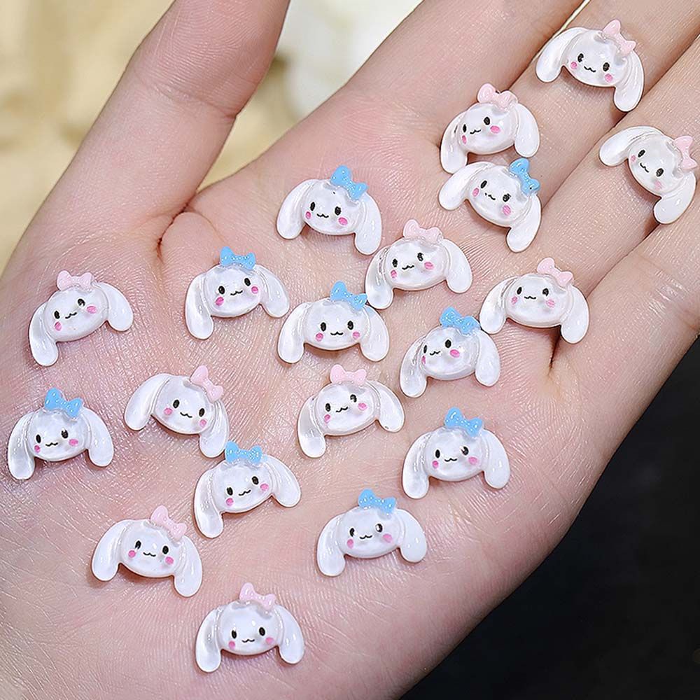 [Hàng mới về] Hạt cườm resin trong suốt hình chó tai to nhiều màu trang trí móng DIY