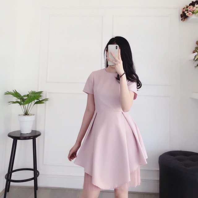 Đầm xoè phối lưới dập li