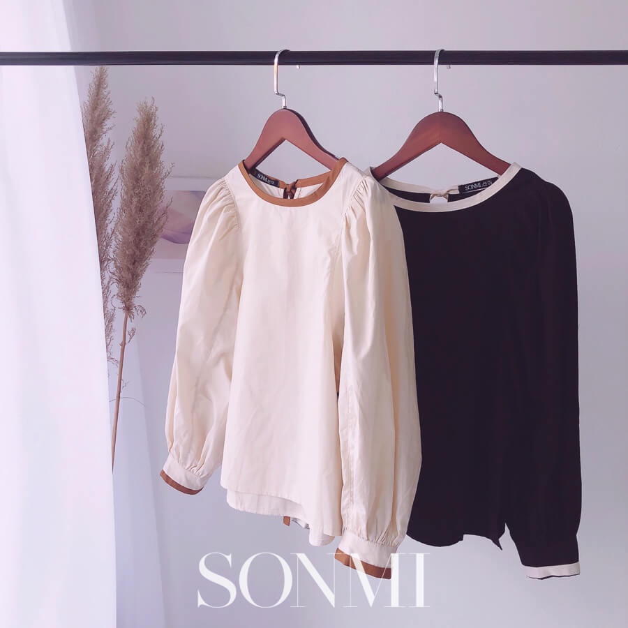 Áo Sơ Mi Nữ SONMI Kiểu Hàn Quốc Cổ Tròn Tay Dài PEYTON KINSLEY