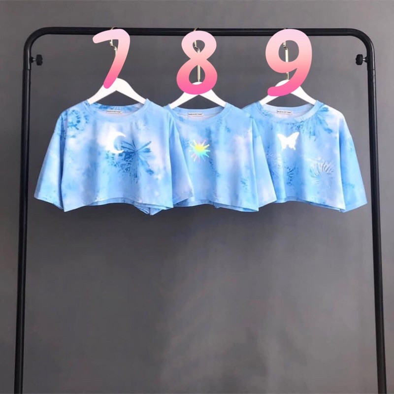 Áo Croptop Loang Màu Phản Quang Ảnh Thật