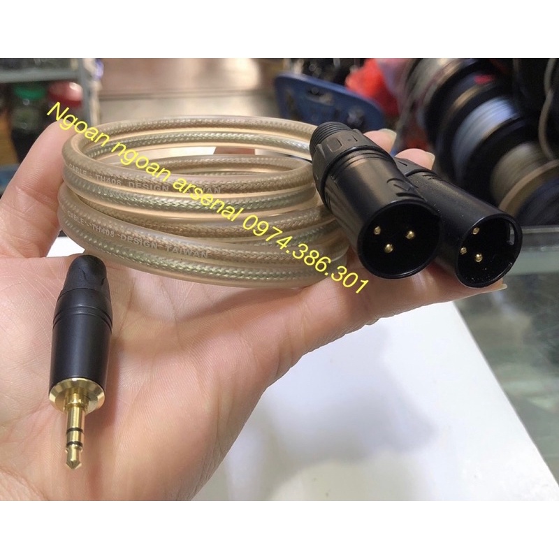 Dây 3,5 (3.5) ra 2 canon xlr đực cái chất lượng