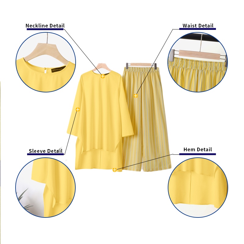 Set đồ ZANZEA quần dài ống rộng áo khăn choàng thời trang dành cho phụ nữ hồi giáo