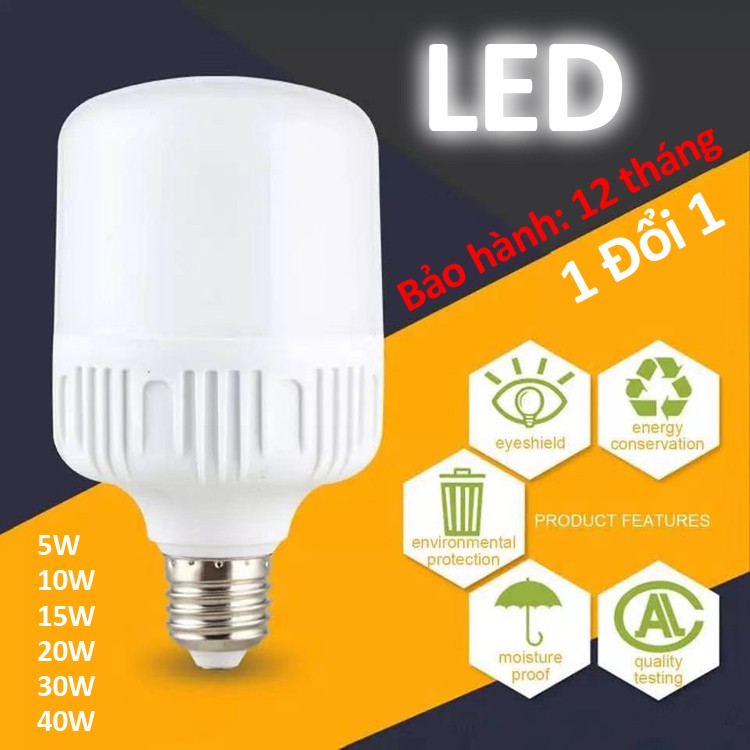 Đèn led Bulb hình trụ đèn trắng siêu sáng tiết Kiệm nhựa chống nóng  giá siêu rẻ bảo hành 12 tháng LED bóng đèn Led | WebRaoVat - webraovat.net.vn