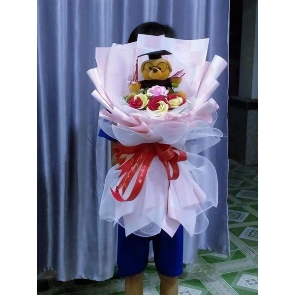 Hoa giấy mỹ thuật 7cm lên bó xiu xinh
