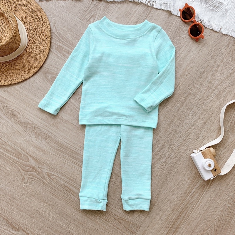 Bộ cotton len cổ 3 phân cho bé trai bé gái dày dặn size từ 10-24 cân