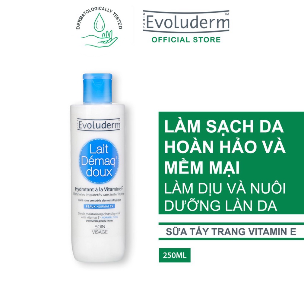 Sữa tẩy trang Evoluderm bổ sung Vitamin E dành cho da thường 250ml