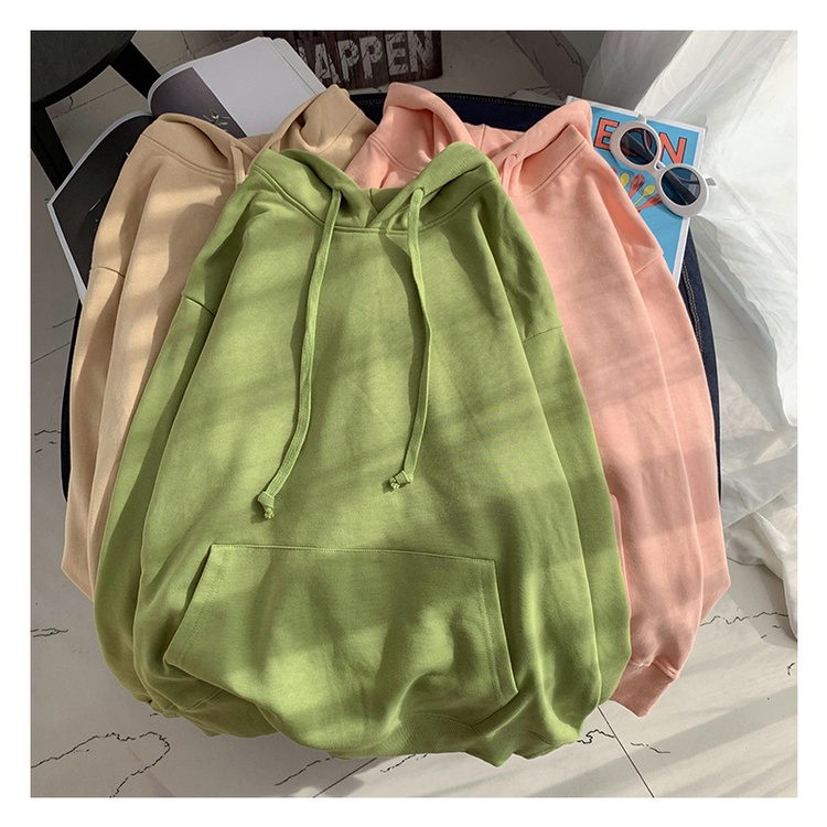 Áo Hoodie Trơn Nam Nữ Form Rộng Chất Nỉ Bông Thiết Kế Mũ To Lớn 2 Màu Nổi Bật Cam Xanh GUF Lanimiashop