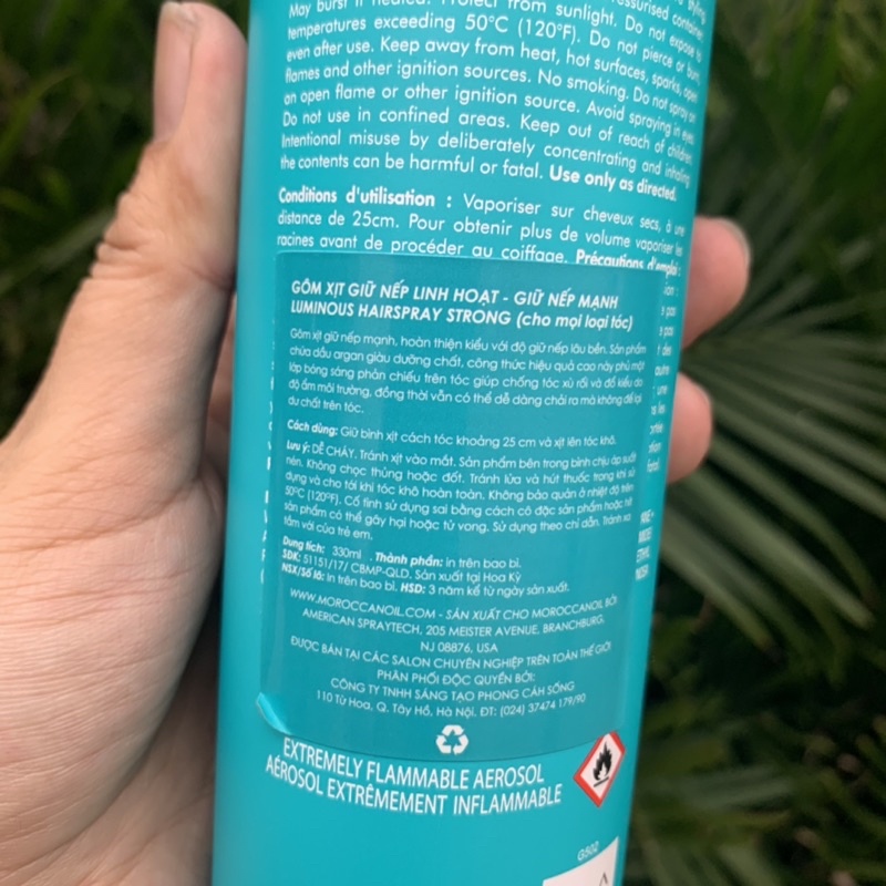 MOROCCANOIL FINISH STRONG Gôm Xịt Giữ Nếp Linh Hoạt Luminous Hair Spray