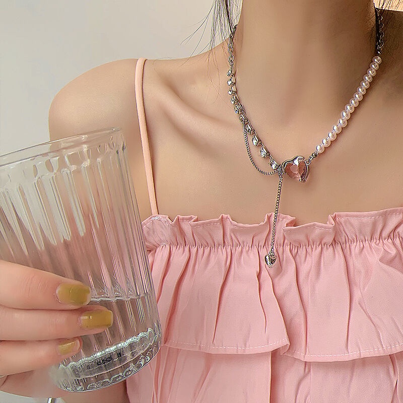 Vòng Cổ Choker Bằng Bạc Đính Ngọc Trai Thời Trang Cho Nữ