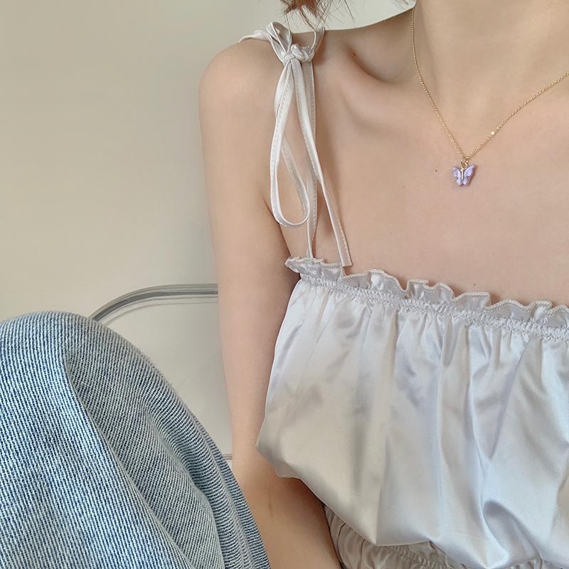 BUTTERFLY vòng cổ Mặt Hình Bướm Đơn Giản Xinh Xắn Cho Nữ