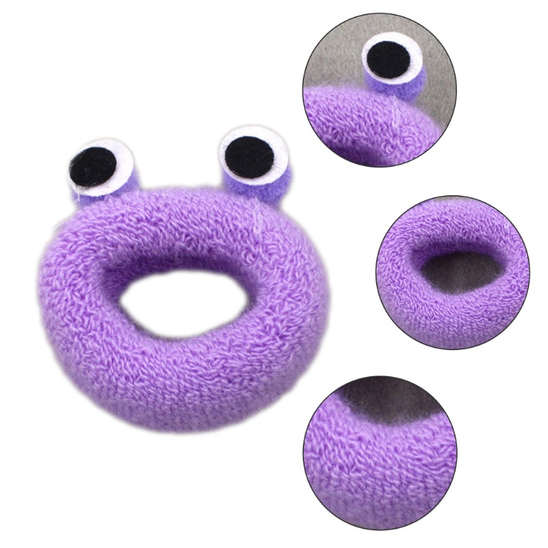 Set 4 Dây Cột Tóc Dày Dặn Màu Kẹo Ngọt Hình Mắt Ếch Dễ Thương Cho Nữ