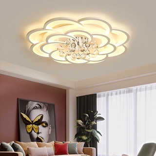 [Giá Sốc] Đèn Ốp Trần Hoa Mai Pha Lê 16 Cánh Pha Lê