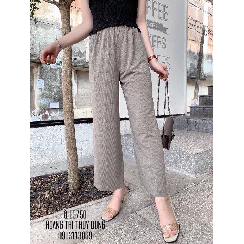 Quần Ống Rộng Cotton Tăm