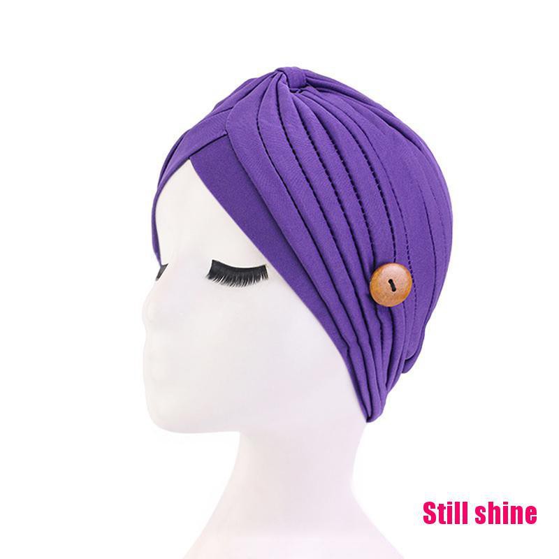 Mũ Turban Bảo Vệ Tai Có Nút Dành Cho Nữ