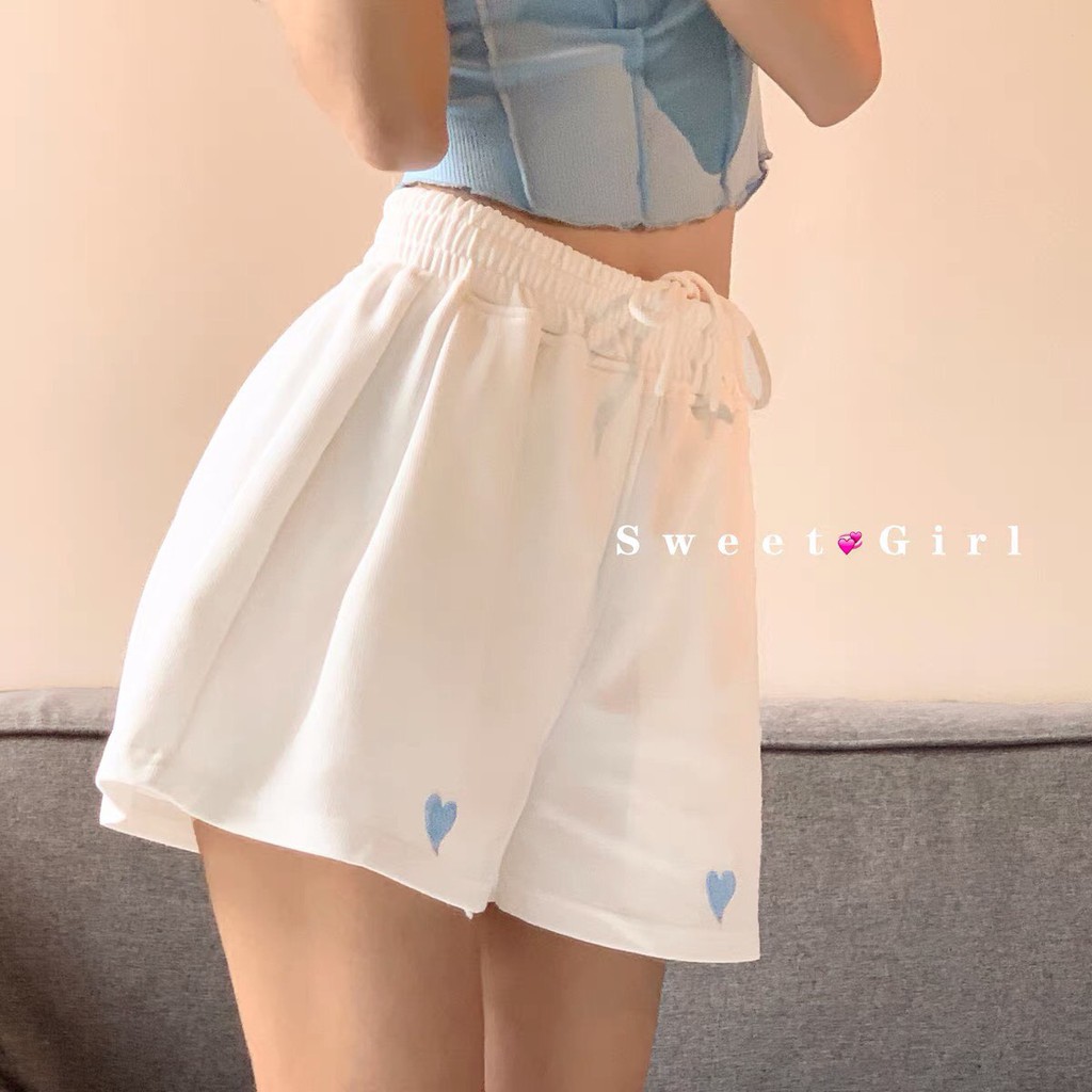 [Q013] Quần đùi nữ cotton in hình tim, quần short nữ siêu hot