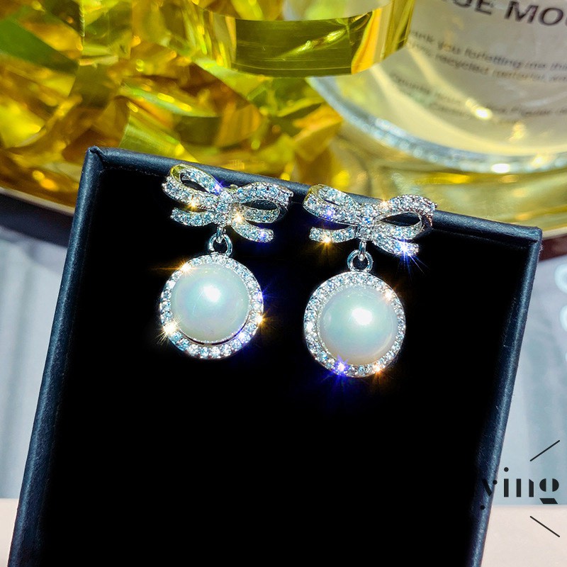 GETNOIVAS Hoa Tai Ngọc Trai Nữ Bạc Khảm Kim Zircon Cao Cấp